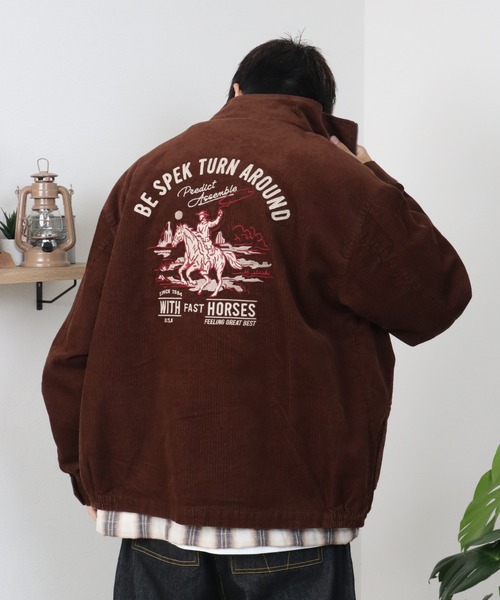 POWER TO THE PEOPLE(パワートゥーザピープル)の「コーデュロイ刺繍スタンドジャケット(ブルゾン・メンズ・ブラウン/ネイビー/マスタード・MEDIUM/LARGE/X-LARGE)」の10枚目の写真