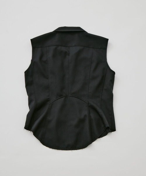 CONZ（コンズ）の「tied sleeve-less shirt（シャツ/ブラウス・レディース・ライトグレー/ストライプ/ブラック・1/2）」の8枚目の写真