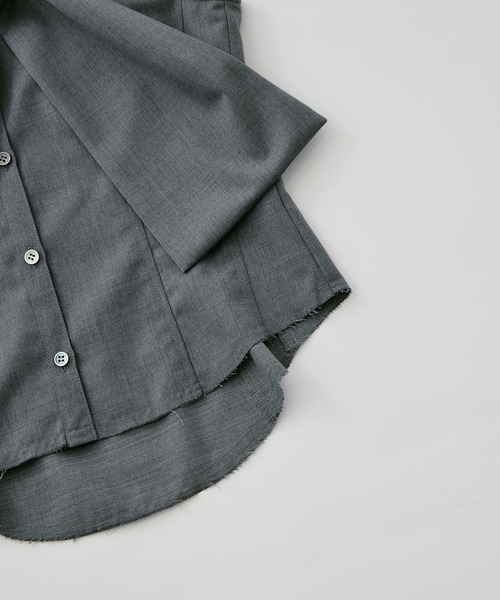 CONZ（コンズ）の「tied sleeve-less shirt（シャツ/ブラウス・レディース・ライトグレー/ストライプ/ブラック・1/2）」の10枚目の写真