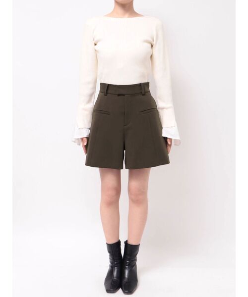 LAGUNAMOON(ラグナムーン)の「ダブルクロスショートパンツ(その他パンツ・レディース・ブラック/アイボリー/ブラウン・SMALL/MEDIUM)」の7枚目の写真