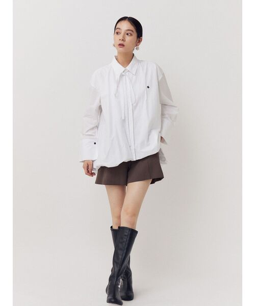 LAGUNAMOON(ラグナムーン)の「ダブルクロスショートパンツ(その他パンツ・レディース・ブラック/アイボリー/ブラウン・SMALL/MEDIUM)」の16枚目の写真