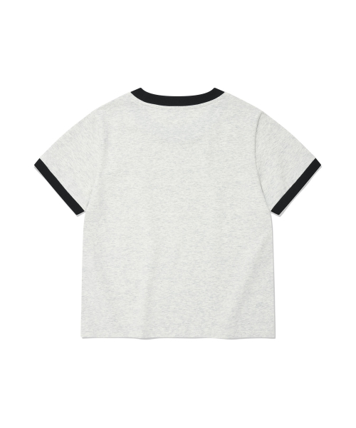 Wacky WiLLy(ワッキーウィリー)の「ウィメンズスリムベイビーフィットリンガー半袖Tシャツライトグレー(Tシャツ/カットソー・レディース・その他・SMALL/MEDIUM)」の2枚目の写真