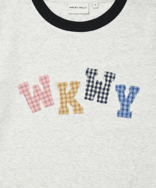Wacky WiLLy(ワッキーウィリー)の「ウィメンズスリムベイビーフィットリンガー半袖Tシャツライトグレー(Tシャツ/カットソー・レディース・その他・SMALL/MEDIUM)」の4枚目の写真