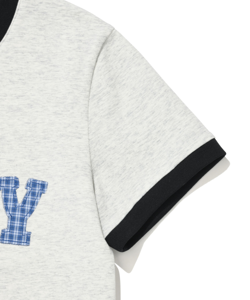 Wacky WiLLy(ワッキーウィリー)の「ウィメンズスリムベイビーフィットリンガー半袖Tシャツライトグレー(Tシャツ/カットソー・レディース・その他・SMALL/MEDIUM)」の5枚目の写真