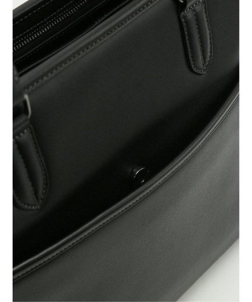 m.f.editorial（エムエフエディトリアル）の「トート バッグ メンズ ビジネス 鞄 A4対応 クッションポケット 型押し 合成皮革 コンビ（トートバッグ・メンズ・ダークウッド/ブラック・FREE）」の13枚目の写真