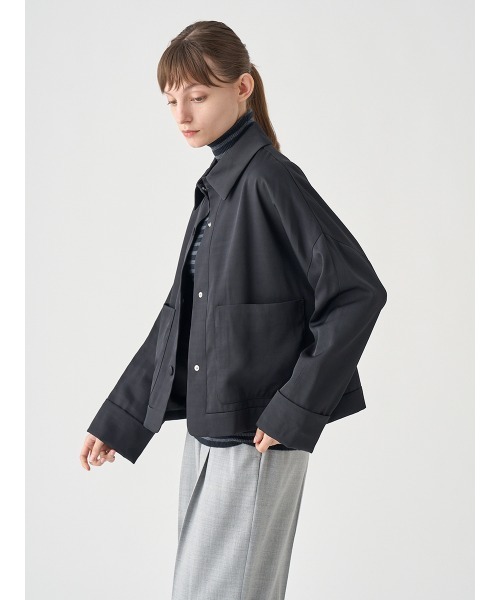 JOHN SMEDLEY（ジョンスメドレー）の「ナイロン混カバーオールジャケット（その他アウター・レディース・ブラック・F）」の5枚目の写真