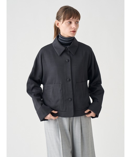 JOHN SMEDLEY（ジョンスメドレー）の「ナイロン混カバーオールジャケット（その他アウター・レディース・ブラック・F）」の9枚目の写真