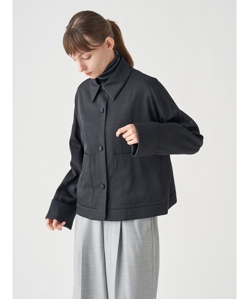 JOHN SMEDLEY（ジョンスメドレー）の「ナイロン混カバーオールジャケット（その他アウター・レディース・ブラック・F）」の10枚目の写真