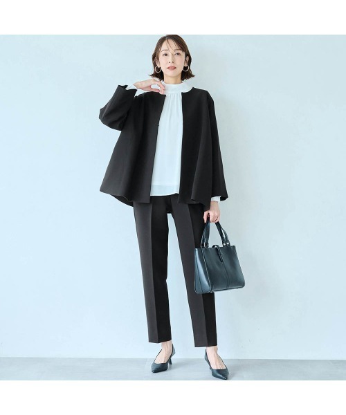 StyleNote(スタイルノート)の「2点セットこなれパンツスーツ【入卒・通勤】(丈が選べる)(セットアップ・レディース・ブラック/ネイビー/グレイッシュベージュ・3L2/S2/S1/LL2/LL1/L2/L1/M2/M1/3L1)」の4枚目の写真