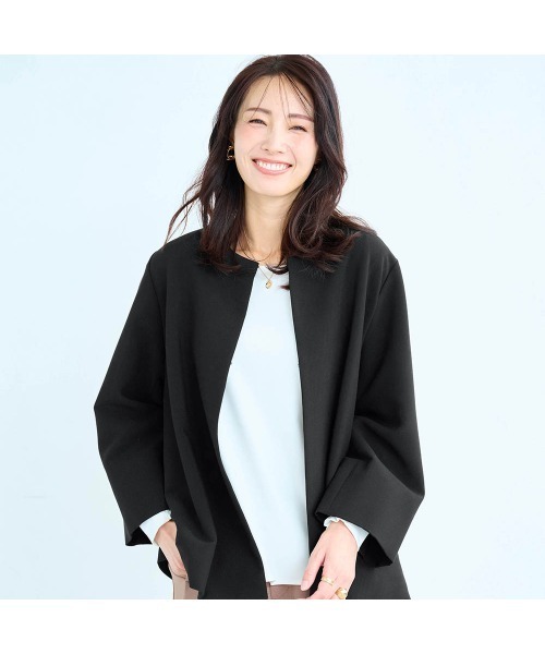 StyleNote(スタイルノート)の「2点セットこなれパンツスーツ【入卒・通勤】(丈が選べる)(セットアップ・レディース・ブラック/ネイビー/グレイッシュベージュ・3L2/S2/S1/LL2/LL1/L2/L1/M2/M1/3L1)」の5枚目の写真