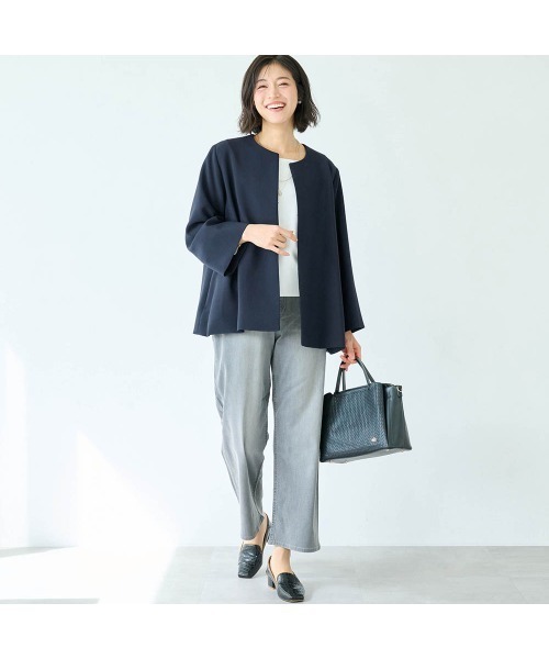 StyleNote(スタイルノート)の「2点セットこなれパンツスーツ【入卒・通勤】(丈が選べる)(セットアップ・レディース・ブラック/ネイビー/グレイッシュベージュ・3L2/S2/S1/LL2/LL1/L2/L1/M2/M1/3L1)」の16枚目の写真