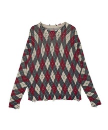 CHILL ARGYLE KNIT TOP