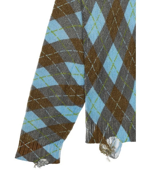 Ameri(アメリ)の「CHILL ARGYLE KNIT TOP(ニット/セーター・レディース・ブルー/レッド・FREE)」の8枚目の写真