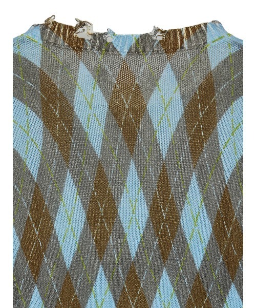 Ameri(アメリ)の「CHILL ARGYLE KNIT TOP(ニット/セーター・レディース・ブルー/レッド・FREE)」の5枚目の写真