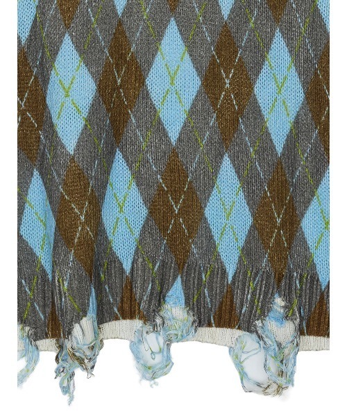 Ameri(アメリ)の「CHILL ARGYLE KNIT TOP(ニット/セーター・レディース・ブルー/レッド・FREE)」の6枚目の写真