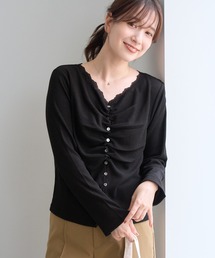 ROPE' PICNIC（ロペピクニック）の「フロントギャザーVネックカットトップス（Tシャツ/カットソー）」