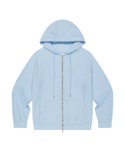 ILLIGO(イリゴ)の「オーナメント ワッフル フード ジップアップ ブルー(パーカー・レディース・その他・SMALL/MEDIUM)」の4枚目の写真