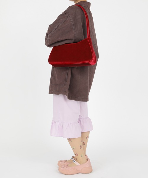 Casselini(キャセリーニ)の「Casselini(キャセリーニ)ベロアショルダーリボンBAG(ショルダーバッグ・レディース・ブラック/レッド・FREE)」の14枚目の写真