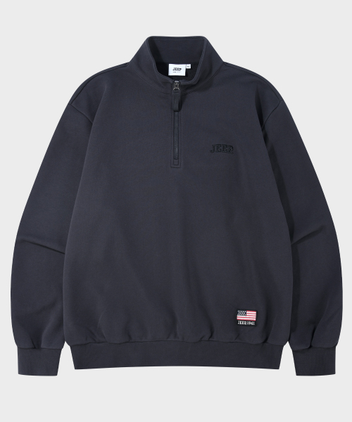 JEEP(ジープ)の「ヴィンテージ M-Logo ハーフジップスウェット (JR5TSU833DG)(スウェット・レディース・その他・MEDIUM/2XL/LARGE/X-LARGE/SMALL)」の2枚目の写真