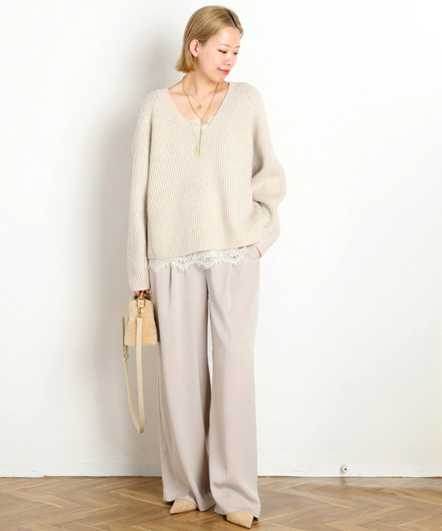 AP STUDIO(エーピーストゥディオ)の「【LIBERADD/リベラド】V-NECK KNIT(ニット/セーター・レディース・アイボリー/ベージュ/チャコールグレー・FREE)」の22枚目の写真