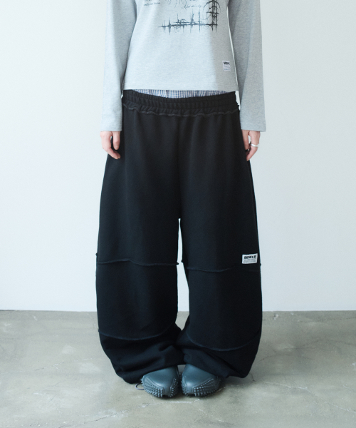 SEW-B（ソービー）の「パネルカーブロングパンツ [ブラック]（スウェットパンツ・レディース・その他・FREE）」の2枚目の写真