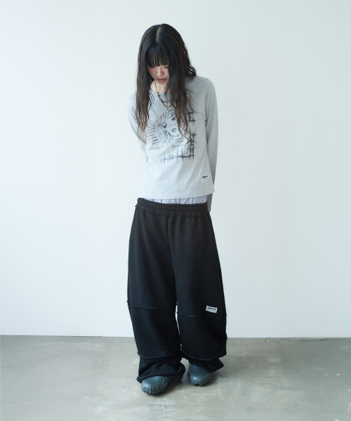 SEW-B（ソービー）の「パネルカーブロングパンツ [ブラック]（スウェットパンツ・レディース・その他・FREE）」の3枚目の写真