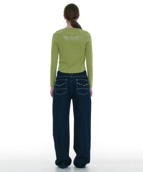 PARTIMENTO WOMEN（パルティメントウィメン）の「93 チャオプリンテッドロングスリーブT_ライトグリーン（Tシャツ/カットソー・レディース・その他・SMALL）」の3枚目の写真