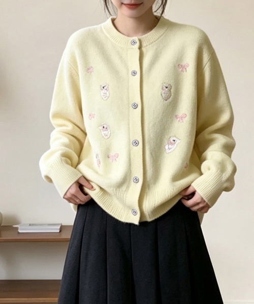 LEMOA(レモア)の「ベアー&リボンモチーフニットプルオーバー(ニット/セーター・レディース・イエロー/グレー/ピンク/ベージュ/ブルー・FREE)」の19枚目の写真