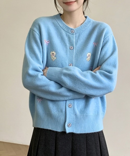 LEMOA(レモア)の「ベアー&リボンモチーフニットプルオーバー(ニット/セーター・レディース・イエロー/グレー/ピンク/ベージュ/ブルー・FREE)」の20枚目の写真