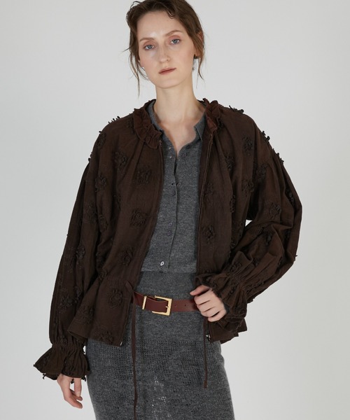 crinkle crinkle crinkle(クリンクルクリンクルクリンクル)の「3Dエンブロイダリーコーデュロイブルゾン / 【crinkle crinkle crinkle】 3D embroidery corduroy blouson(ブルゾン・レディース・ブラック/ホワイト/ブラウン・FREE)」の3枚目の写真