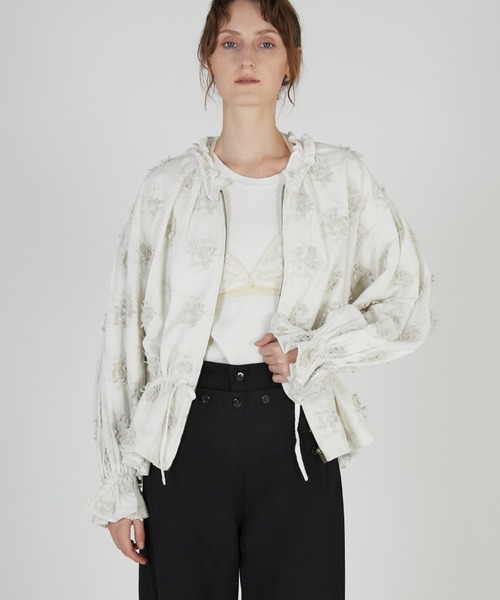 crinkle crinkle crinkle(クリンクルクリンクルクリンクル)の「3Dエンブロイダリーコーデュロイブルゾン / 【crinkle crinkle crinkle】 3D embroidery corduroy blouson(ブルゾン・レディース・ブラック/ホワイト/ブラウン・FREE)」の2枚目の写真