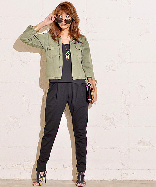 coca（coca）（コカ）の「大人のスウェットジョッパーズパンツ（その他パンツ・レディース・ネイビー/グレー/ブラック/ナチュラル/ベージュ/ダークブルー/オレンジ/オフホワイト/チャコールグレー/カーキ・L/M）」の11枚目の写真