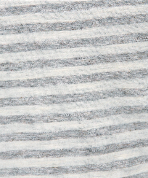 CUBE SUGAR（キューブシュガー）の「32/-ショートスラブ 先染めボーダー クルーネック長袖（Tシャツ/カットソー・レディース・ブラック/その他/トップグレー/ネイビー/その他1/その他2・M）」の14枚目の写真