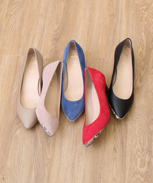 PICHE ABAHOUSE（ピシェ アバハウス）の「【不動の人気No.1】fluffy fitポインテッドラインパンプス（パンプス・レディース・ピンクゴールド/ブラック/ブルー/レッド/ベージュ/ブラック系その他/グレー・36/37/38/34/35/39/40）」の8枚目の写真