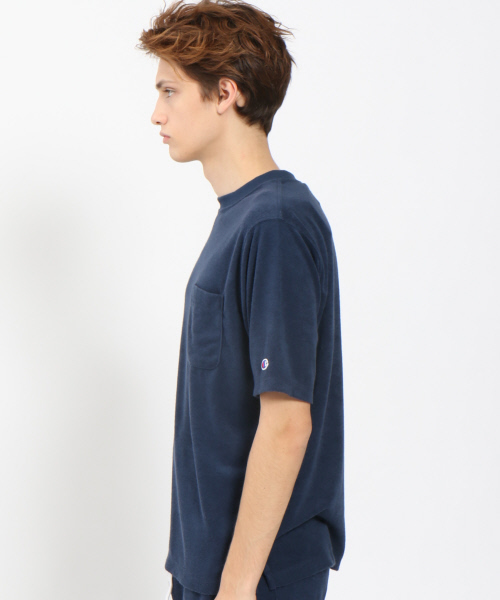 Champion（チャンピオン）の「【別注】CHAMPIONパイルTシャツ（Tシャツ/カットソー・メンズ・ネイビー/ホワイト/グレー・44/46/48）」の4枚目の写真