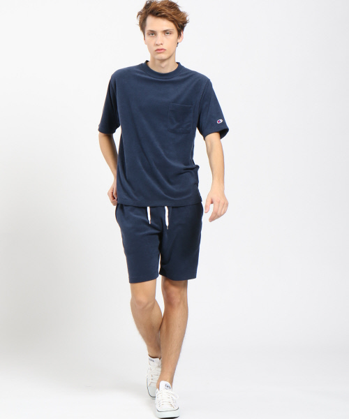 Champion（チャンピオン）の「【別注】CHAMPIONパイルTシャツ（Tシャツ/カットソー・メンズ・ネイビー/ホワイト/グレー・44/46/48）」の12枚目の写真