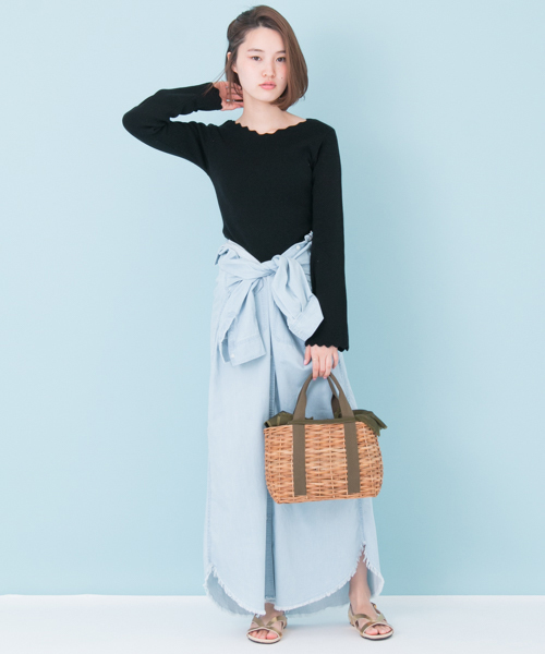 URBAN RESEARCH(アーバンリサーチ)の「UR スカラップニット(ニット/セーター・レディース・オフホワイト/ピンク/ブラック/その他1・FREE)」の6枚目の写真