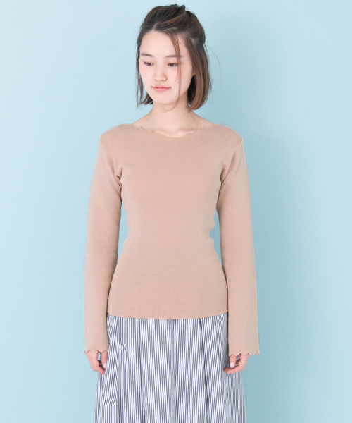 URBAN RESEARCH(アーバンリサーチ)の「UR スカラップニット(ニット/セーター・レディース・オフホワイト/ピンク/ブラック/その他1・FREE)」の14枚目の写真