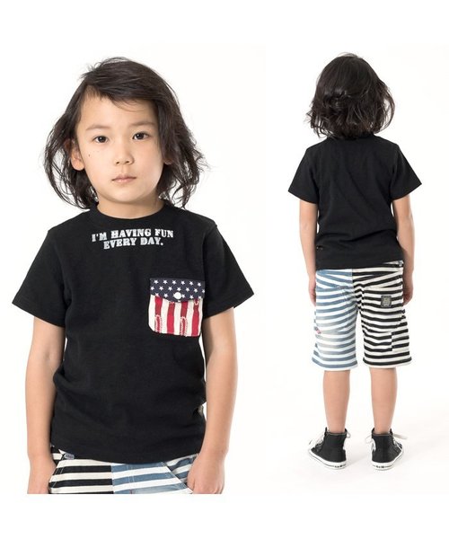 BREEZE（ブリーズ）の「アメリカポケットＴシャツ（Tシャツ/カットソー・キッズ・ブラック/グレー・100/120/95/90/110/130/80/140）」の3枚目の写真