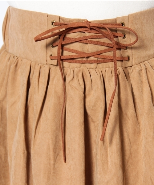 CIAOPANIC（チャオパニック）の「レースアップマキシSK（スカート・レディース・キャメル/レッド/ブラウン・FREE）」の8枚目の写真
