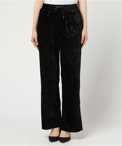 WEGO（ウィゴー）の「WEGO/クラッシュベロアスリットワイドパンツ（その他パンツ・レディース・ピンク/ライトブラウン/ブラック系その他/ブラック・FREE）」の5枚目の写真