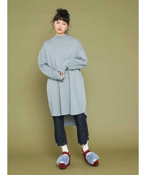 merry jenny（メリージェニー）の「ラウンドカットニットワンピース（ワンピース・レディース・オフホワイト/ブラック/レッド/ピンク/ライトブルー・FREE）」の7枚目の写真