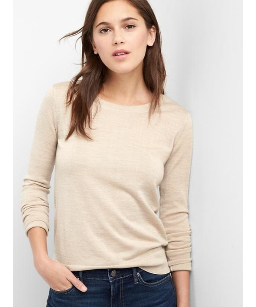 GAP（ギャップ）の「Gap メリノウール クルーネックプルオーバー（ニット/セーター・レディース・ライトグレー/モスグリーン/ブラック/パープル/ベージュ・S/M/XS/XXS/L）」の3枚目の写真