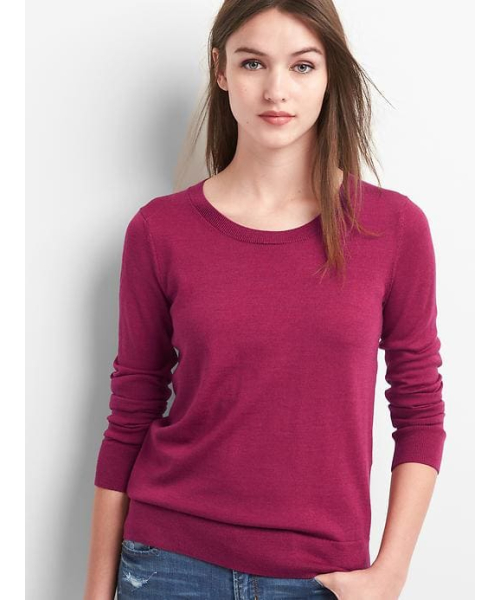 GAP（ギャップ）の「Gap メリノウール クルーネックプルオーバー（ニット/セーター・レディース・ライトグレー/モスグリーン/ブラック/パープル/ベージュ・S/M/XS/XXS/L）」の5枚目の写真