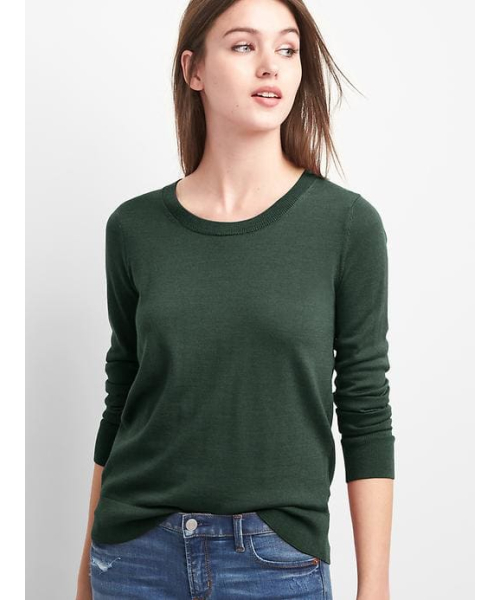 GAP（ギャップ）の「Gap メリノウール クルーネックプルオーバー（ニット/セーター・レディース・ライトグレー/モスグリーン/ブラック/パープル/ベージュ・S/M/XS/XXS/L）」の4枚目の写真