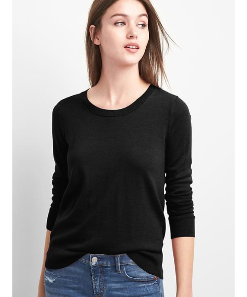 GAP（ギャップ）の「Gap メリノウール クルーネックプルオーバー（ニット/セーター・レディース・ライトグレー/モスグリーン/ブラック/パープル/ベージュ・S/M/XS/XXS/L）」の2枚目の写真