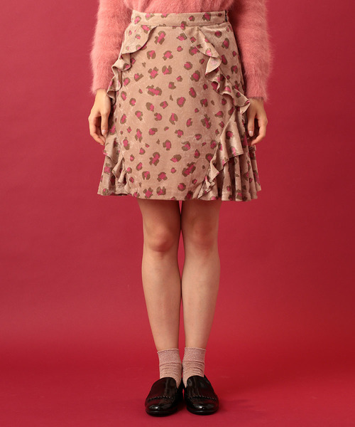 Deicy デイシー のファッション ベロアプリントフリルミニスカート スカート スカート スカート セール