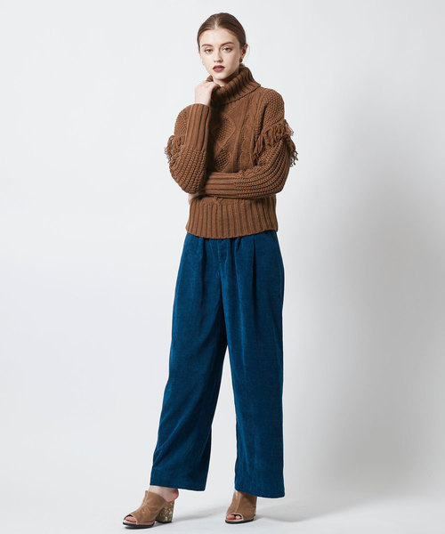 titivate（ティティベイト）の「3ｹﾞｰｼﾞｹｰﾌﾞﾙﾆｯﾄﾌﾟﾙｵｰﾊﾞｰ（ニット/セーター・レディース・ホワイト/ブラック/ブラウン・M）」の3枚目の写真