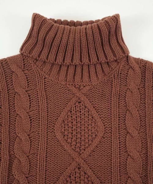 titivate（ティティベイト）の「3ｹﾞｰｼﾞｹｰﾌﾞﾙﾆｯﾄﾌﾟﾙｵｰﾊﾞｰ（ニット/セーター・レディース・ホワイト/ブラック/ブラウン・M）」の6枚目の写真