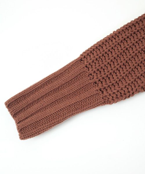 titivate（ティティベイト）の「3ｹﾞｰｼﾞｹｰﾌﾞﾙﾆｯﾄﾌﾟﾙｵｰﾊﾞｰ（ニット/セーター・レディース・ホワイト/ブラック/ブラウン・M）」の8枚目の写真